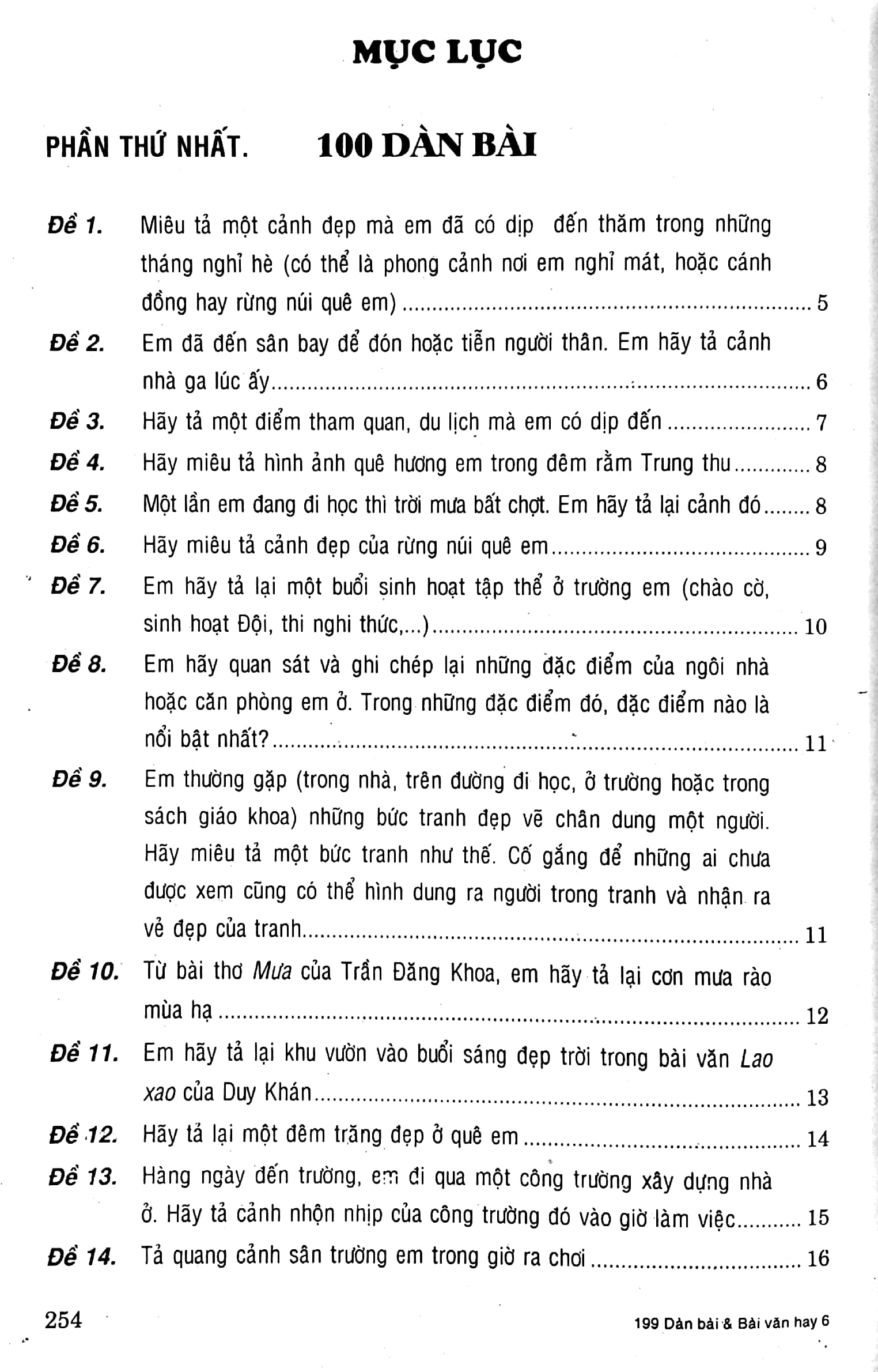 199 DÀN BÀI VÀ BÀI VĂN HAY LỚP 6 (Theo chương trình GDPT mới)